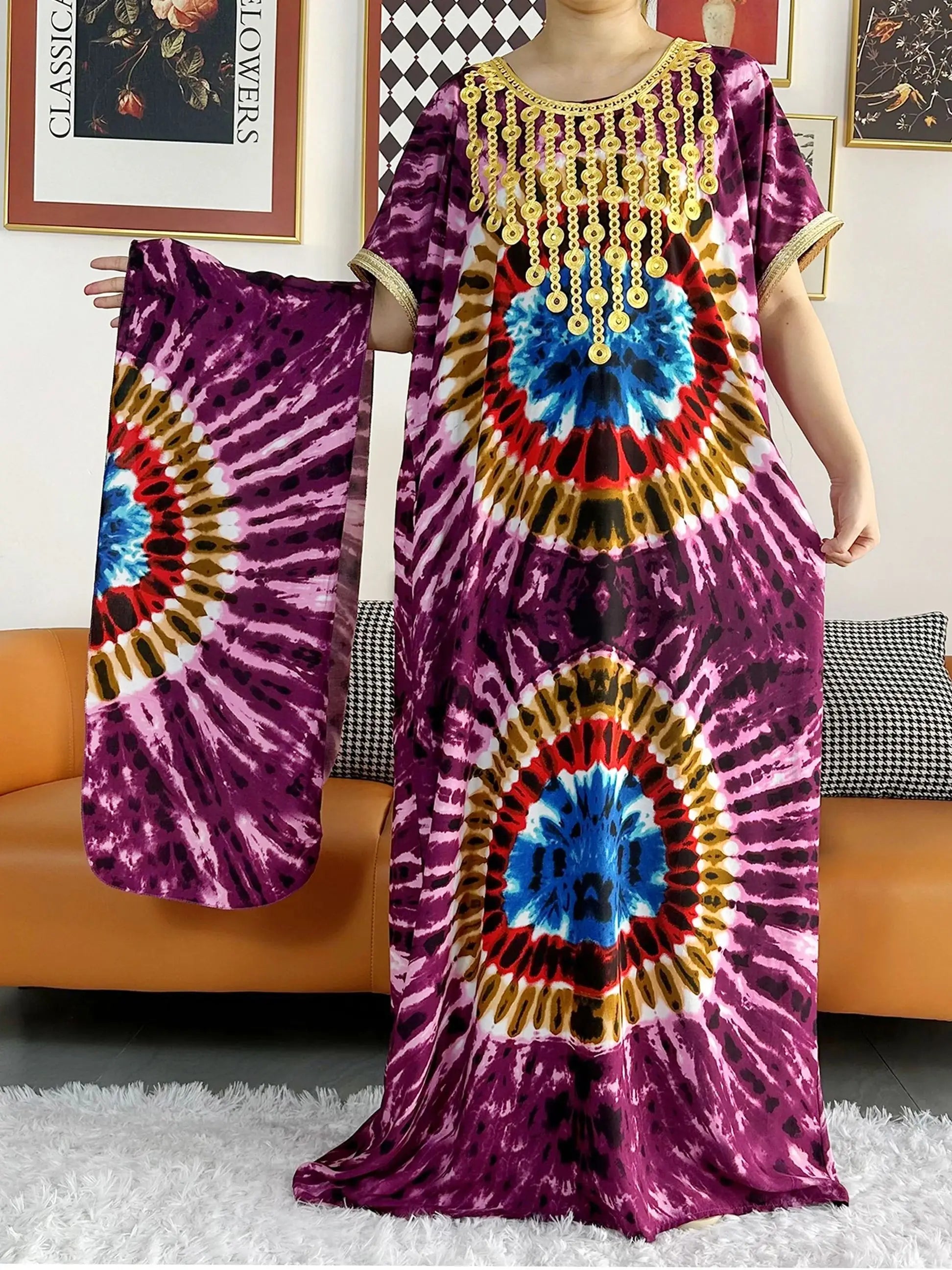 New Style African Summer Short Sleeve Dashiki Dresses Flora Loose Boubou Maxi Islam Women Casual Dress African Abaya Clothes