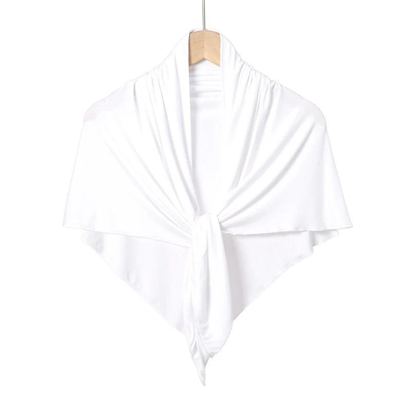 Solid Color Cotton Triangle Scarf Muslim Hijab Shawls Woman Soft Wraps Lady Fashion Causal Turban Islamic Jersey Headband