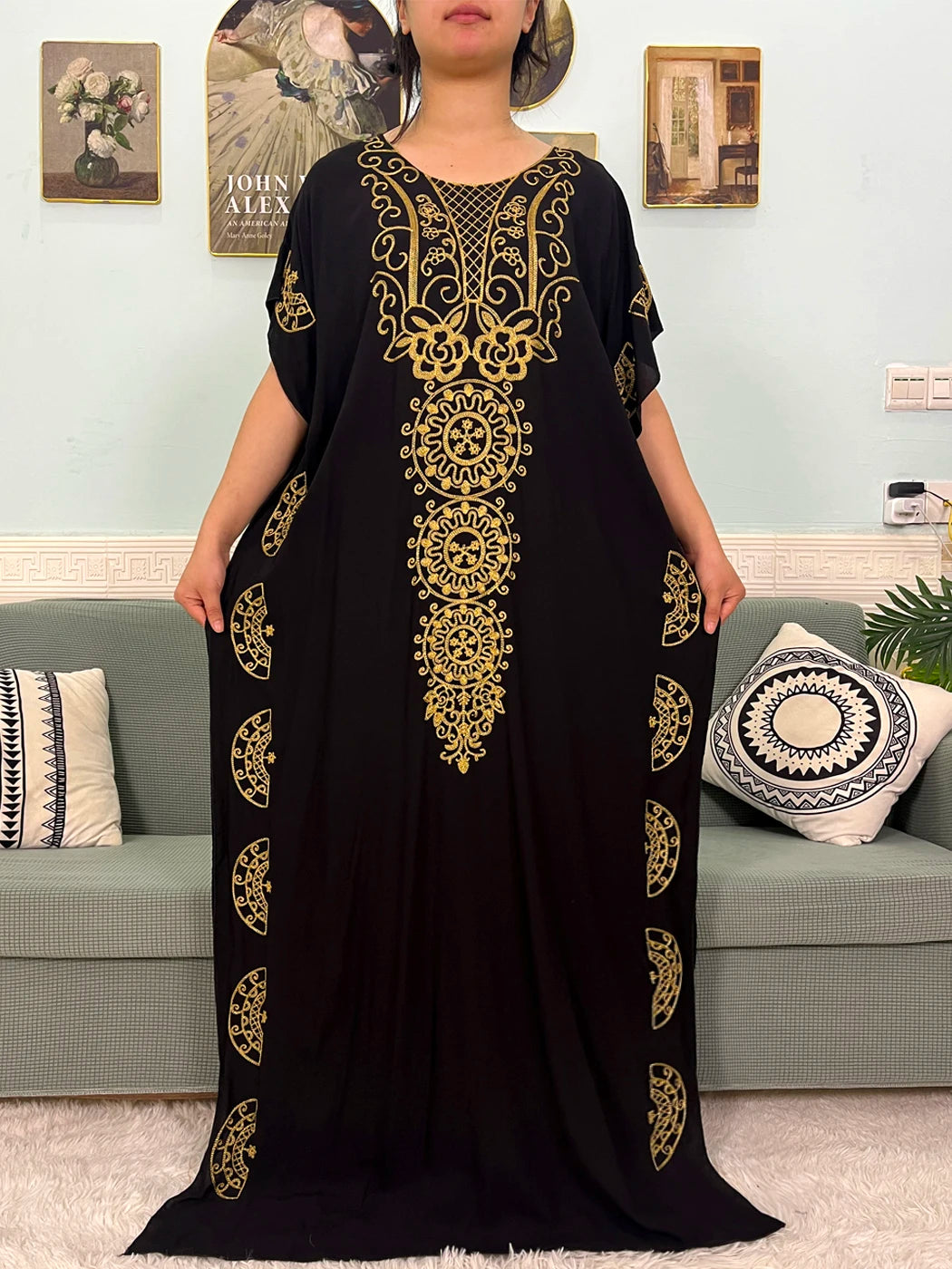 Muslim Pure Abayas For Women Dubai Islam Cotton Solid Color Loose Fit Caftan Marocain Femme Robe African Dresses With Headscarf