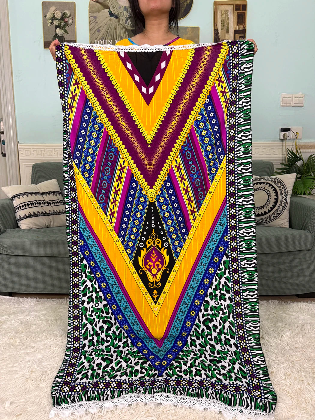 Abayas For Women 2025 Printed Cotton Soft Loose Fit Femme Robe African Islam Nigeria Dresses With 160x80 Tassels Shawl Sacrf