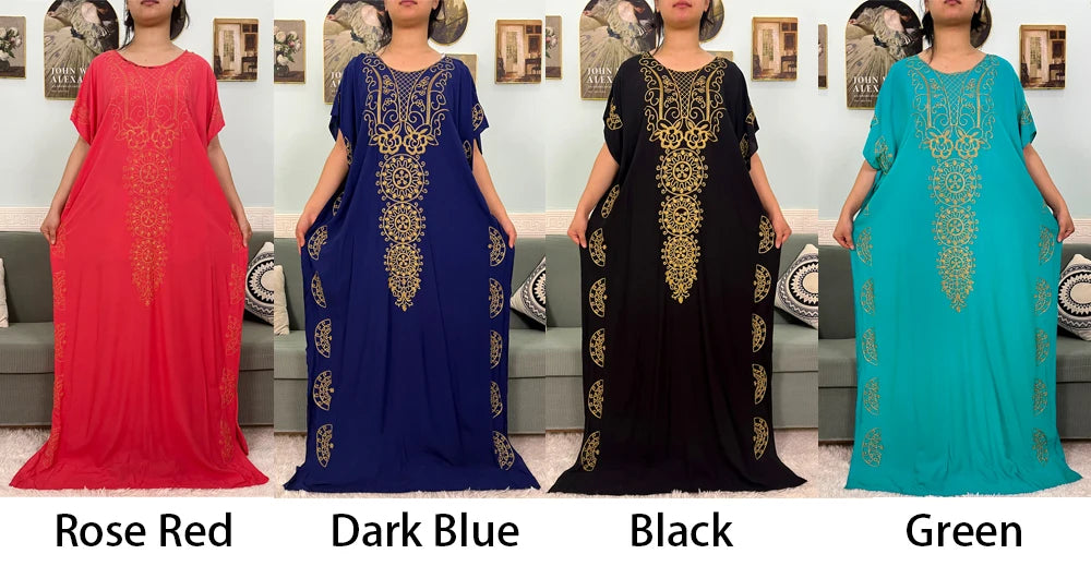 Muslim Pure Abayas For Women Dubai Islam Cotton Solid Color Loose Fit Caftan Marocain Femme Robe African Dresses With Headscarf