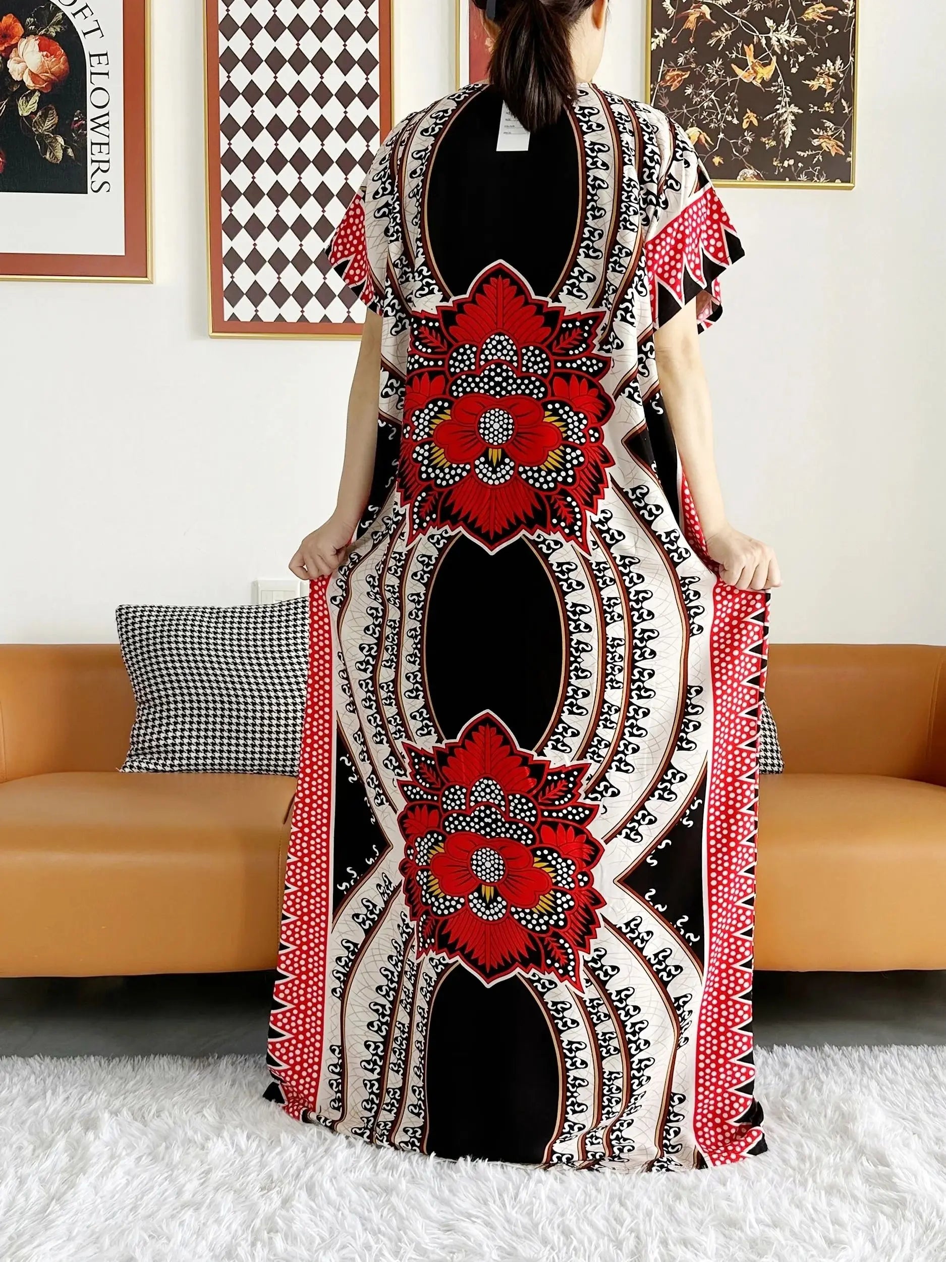 High Grade Design Dubai Women Abaya Long Sleeve Autumn  Dress Cotton With Big Scarf Boubou Maxi Islam Women Dress African Abaya