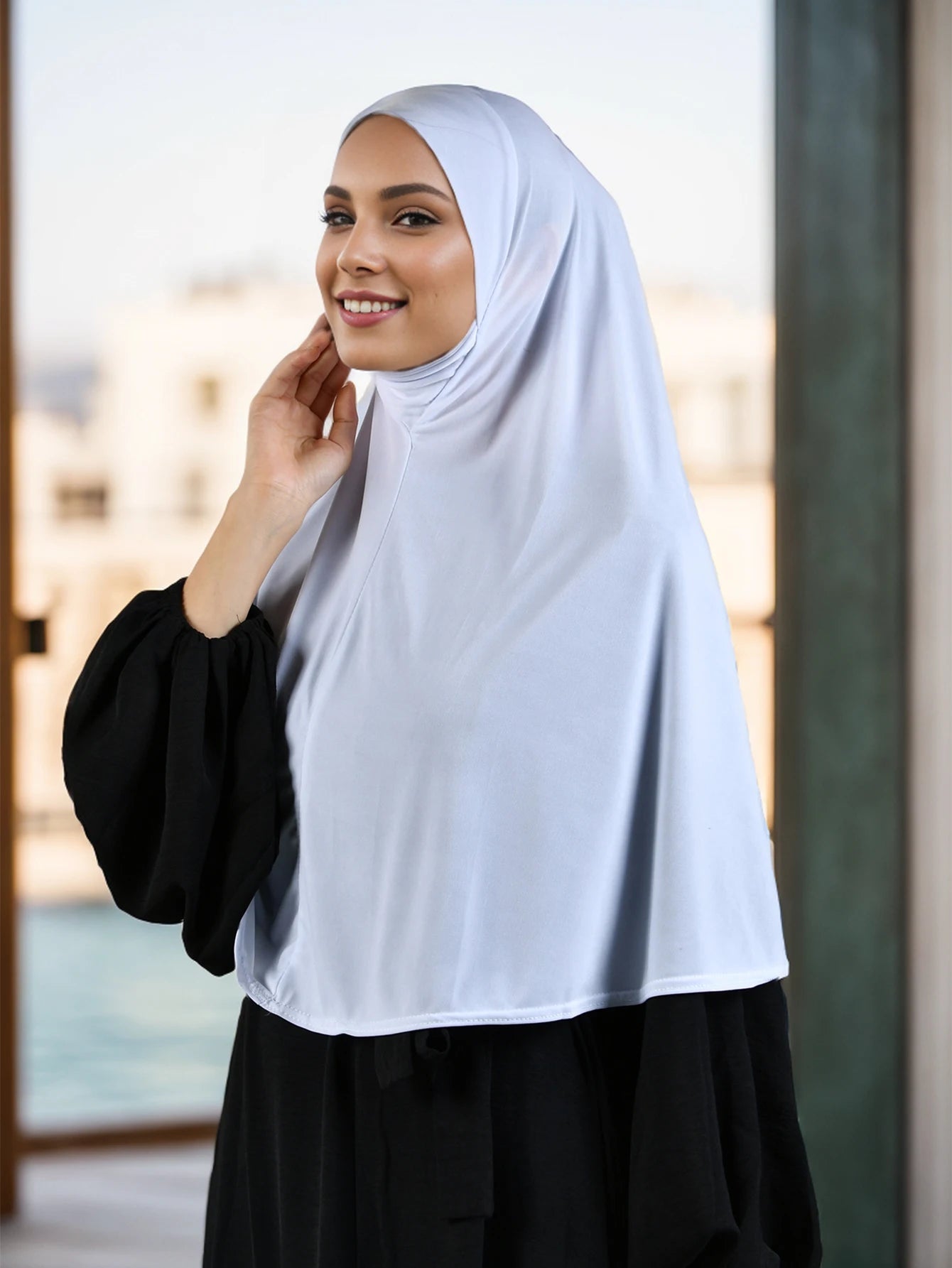 Muslim Cotton Hemp Hijab for Women Solid Color Long Abays Soft Inner Hijab Islamic Plain Headscarf Wraps Full Cover