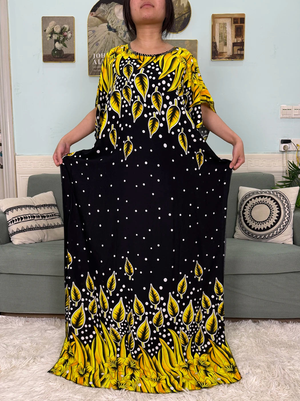 Abayas For Women 2025 Printed Cotton Soft Loose Fit Femme Robe African Islam Nigeria Dresses With 160x80 Tassels Shawl Sacrf