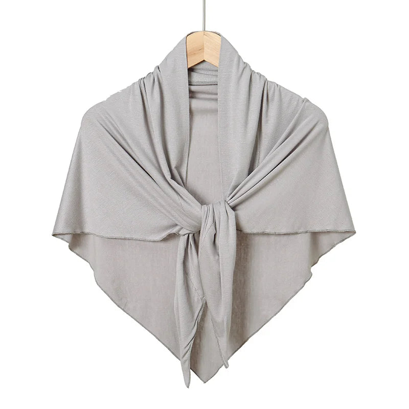 Hot Sale Modal Jersey Hijab Triangle Scarf Woman Muslim Hijab Shawls Ladies Soft Wraps Solid Color Islamic Headband Turban