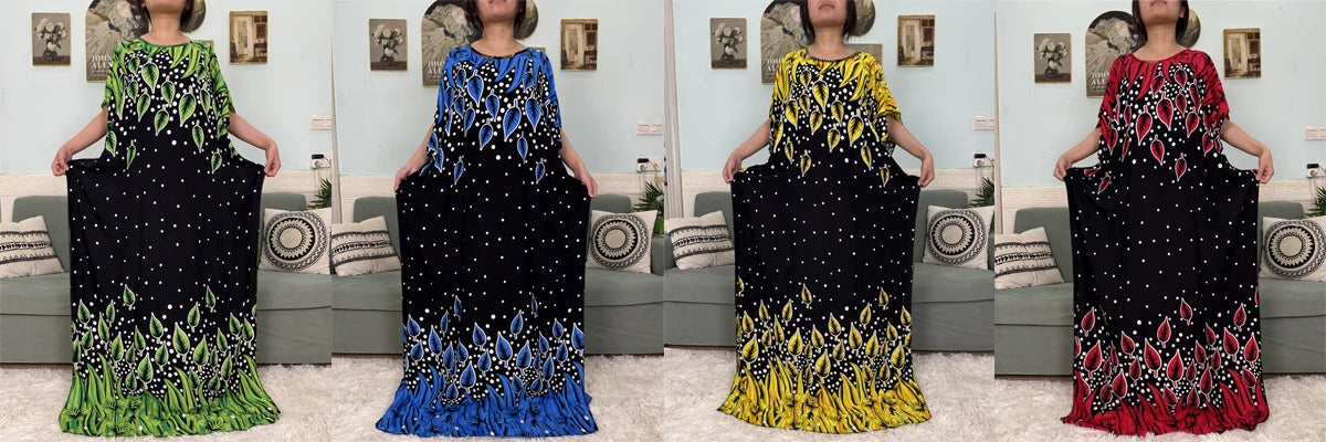 Abayas For Women 2025 Printed Cotton Soft Loose Fit Femme Robe African Islam Nigeria Dresses With 160x80 Tassels Shawl Sacrf