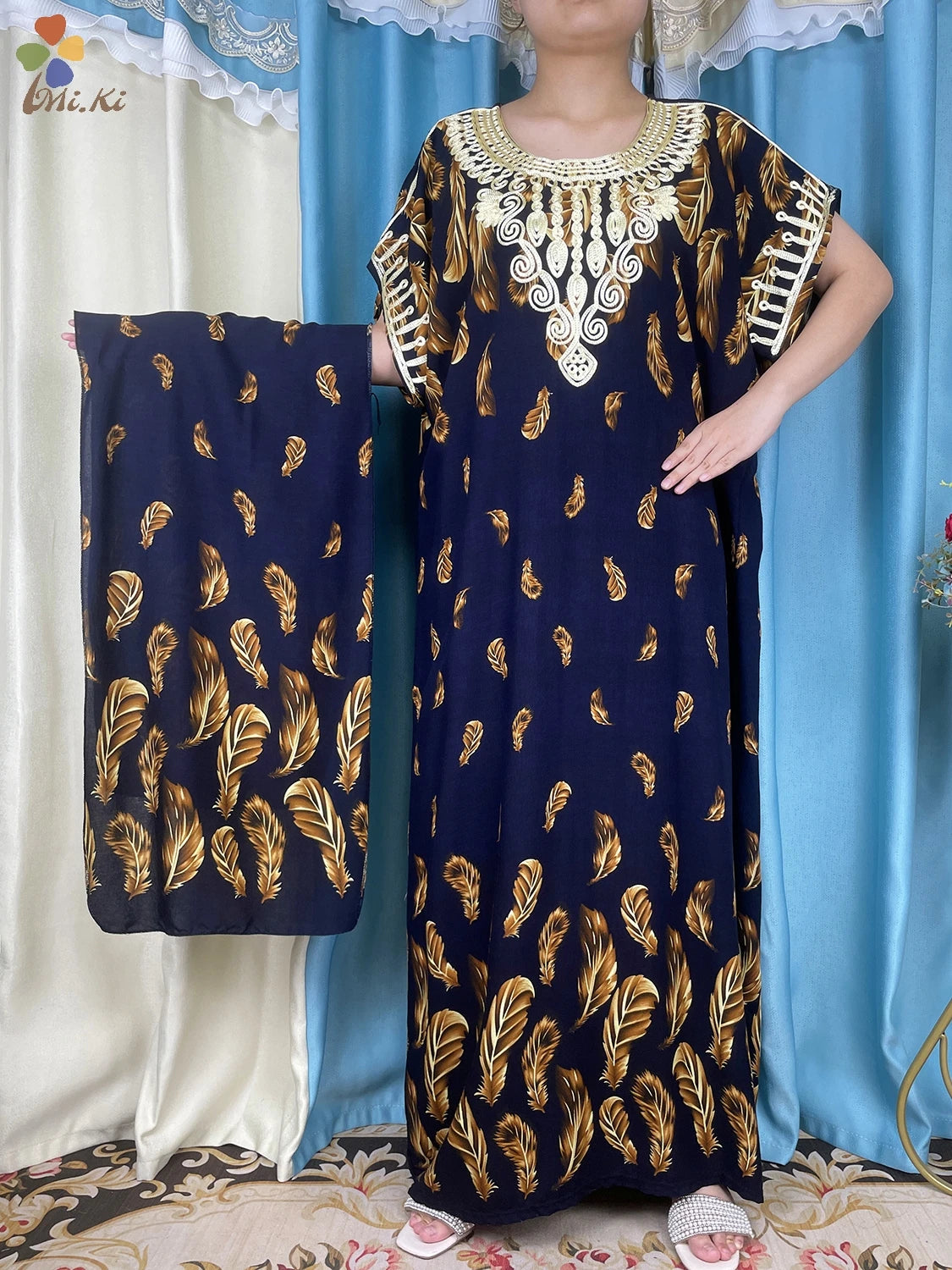 2024 New Short Sleeved African Muslim Dashiki Ababy Printed Cotton Loose Fitting Dress Dubai Maxi Women Summer Casual Dress