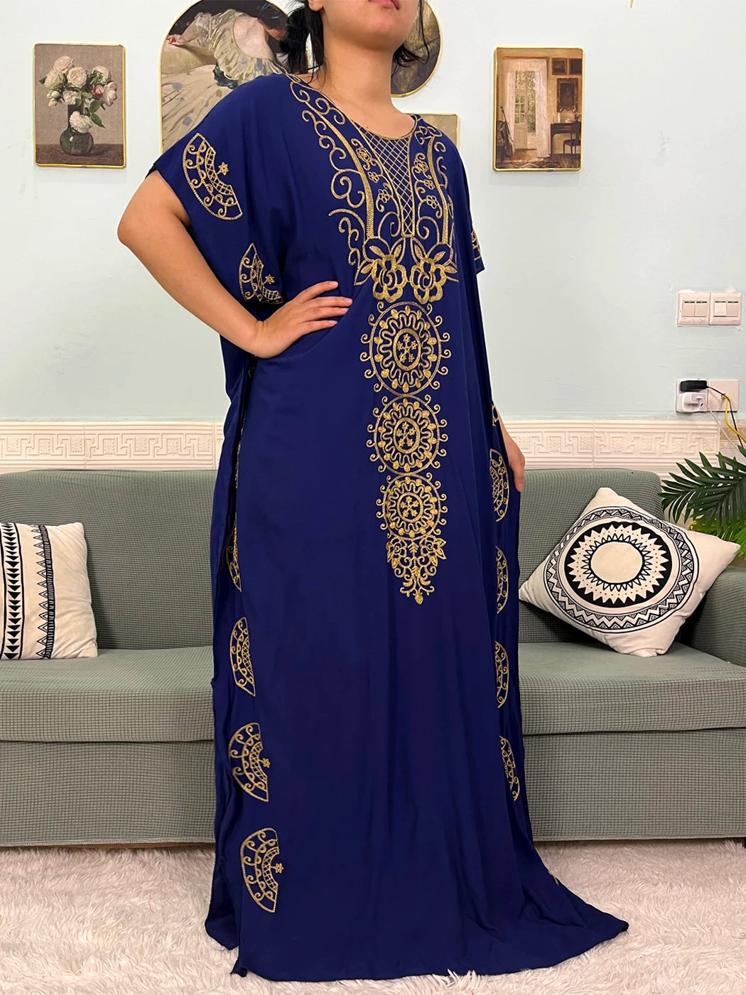 Muslim Pure Abayas For Women Dubai Islam Cotton Solid Color Loose Fit Caftan Marocain Femme Robe African Dresses With Headscarf