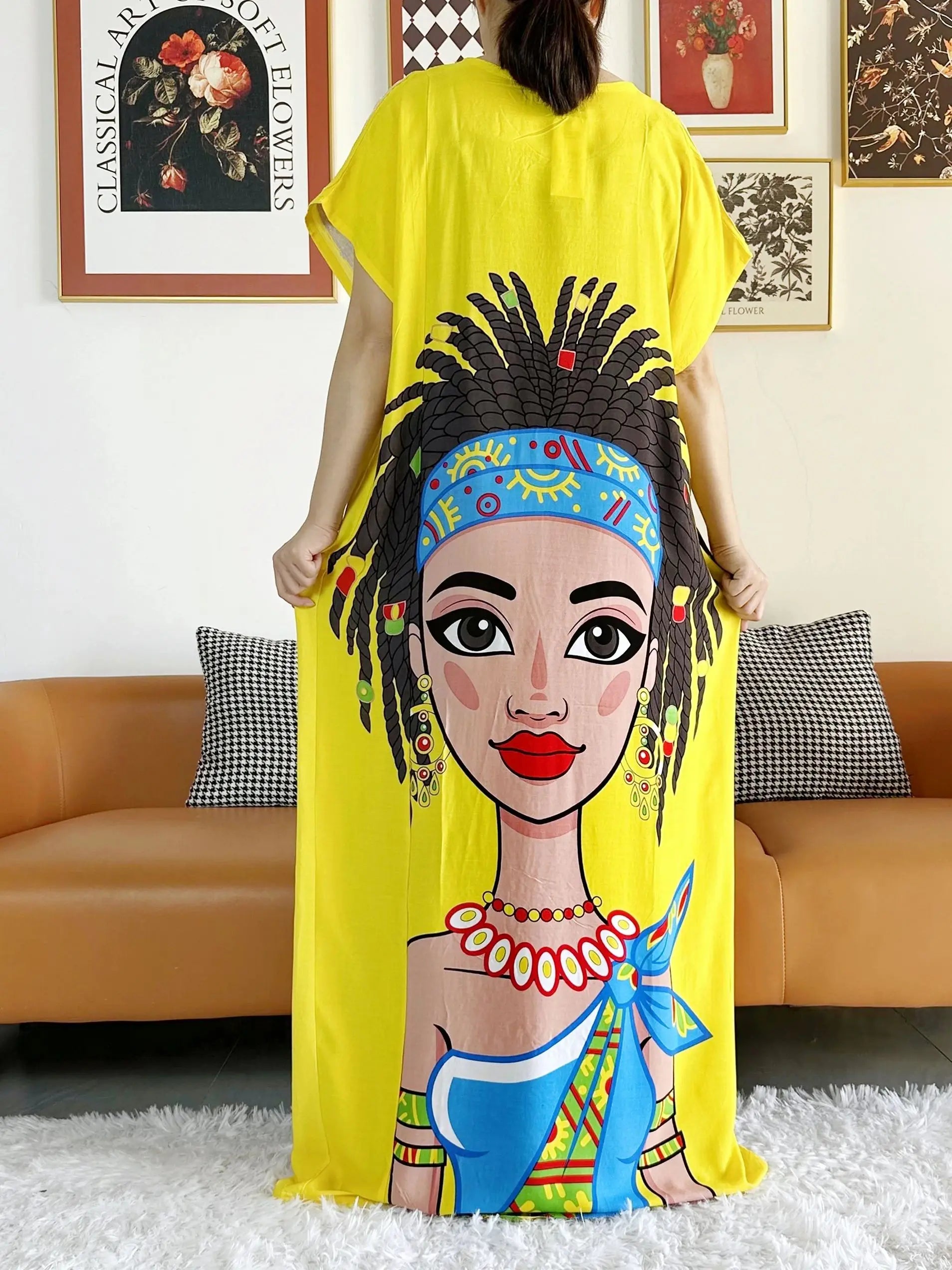 New Style African Summer Short Sleeve Dashiki Dresses Flora Loose Boubou Maxi Islam Women Casual Dress African Abaya Clothes