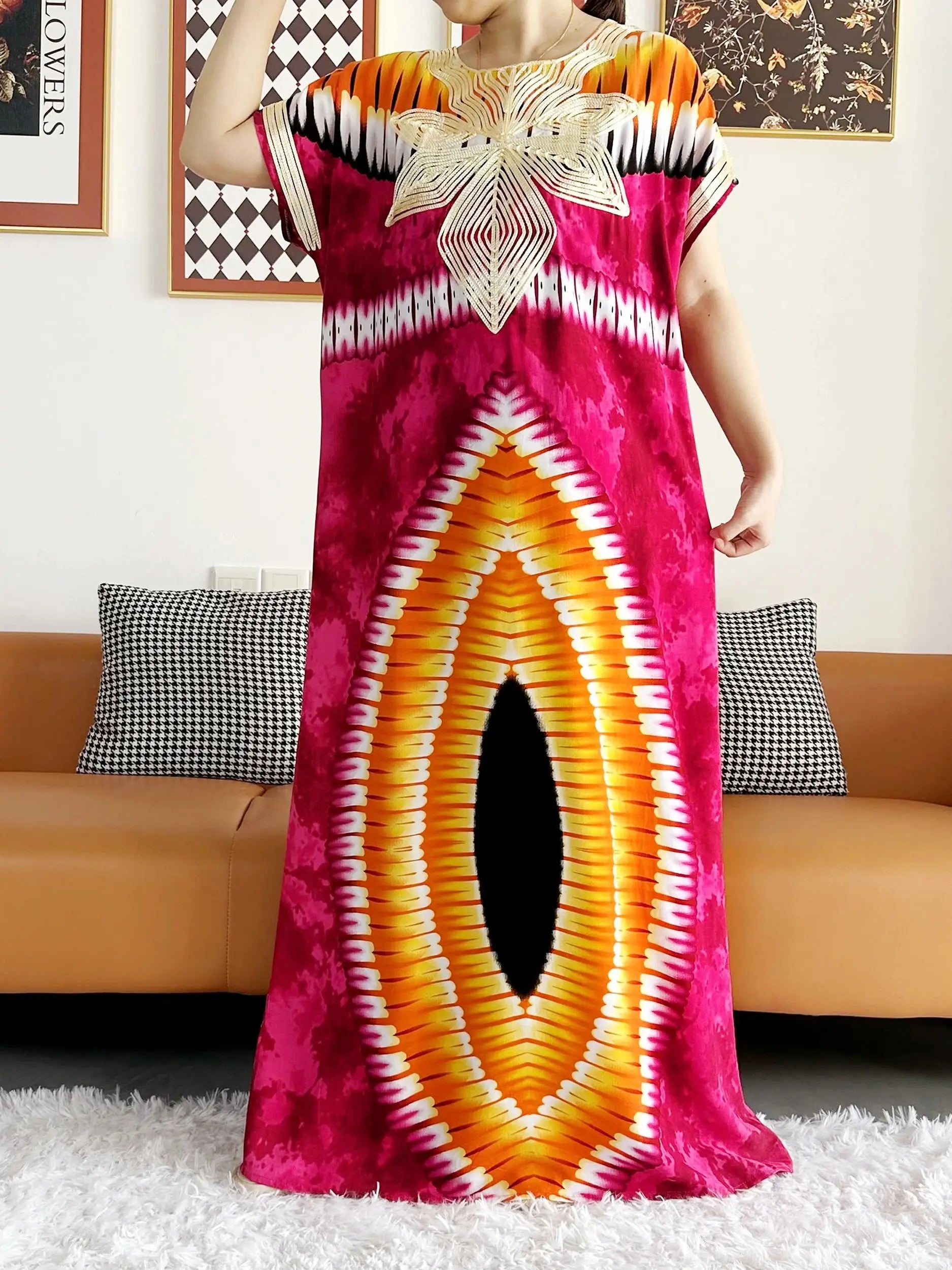 High Grade Design Dubai Women Abaya Long Sleeve Autumn  Dress Cotton With Big Scarf Boubou Maxi Islam Women Dress African Abaya