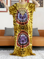 New Style African Summer Short Sleeve Dashiki Dresses Flora Loose Boubou Maxi Islam Women Casual Dress African Abaya Clothes