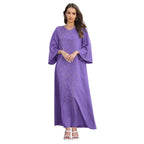 Clothes for Muslim Women Autumn Fashion Muslim Long Sleeve V-neck Kaftan Long Maxi Dress Outfits Muslim Dress Women Dubai Abaya