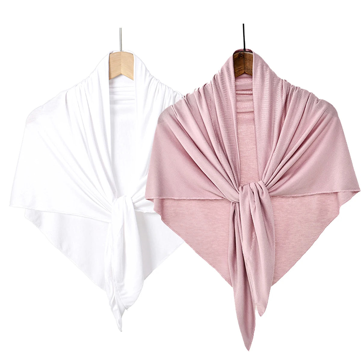 Solid Color Cotton Triangle Scarf Muslim Hijab Shawls Woman Soft Wraps Lady Fashion Causal Turban Islamic Jersey Headband