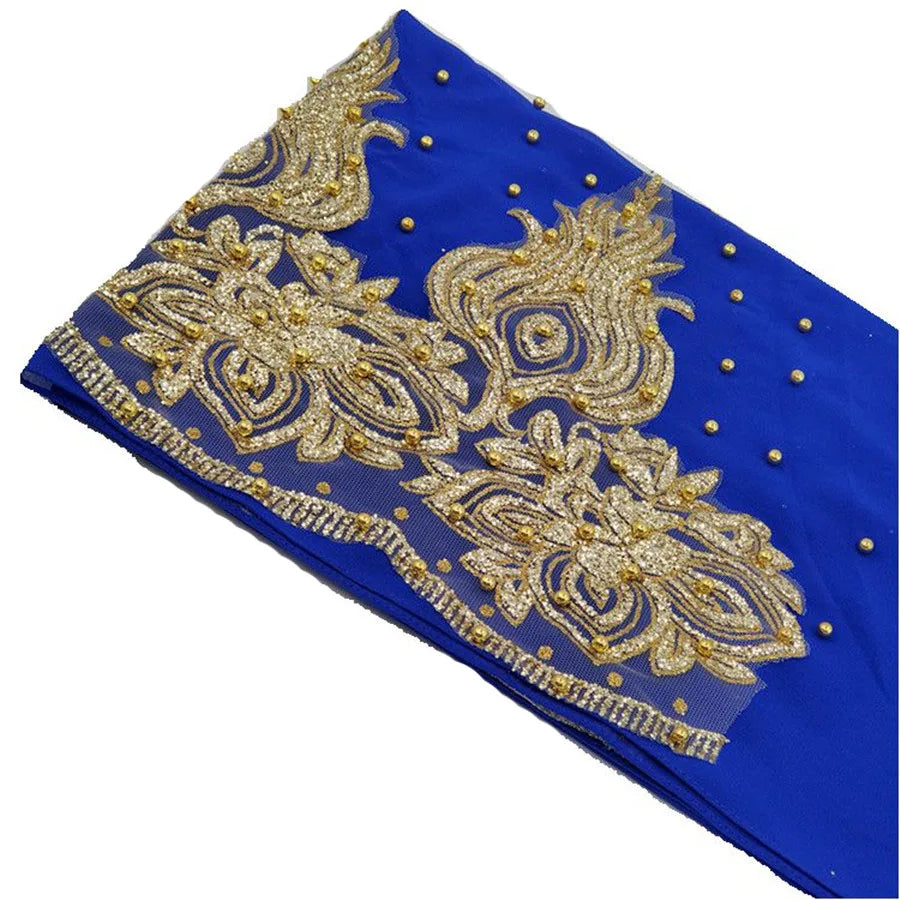 Muslim Chiffon Hijabs Scarf Turban Gold Glitters Beads Hijab for Woman Ramadan Foulard Musulmane Pour Femme Long Headscarf