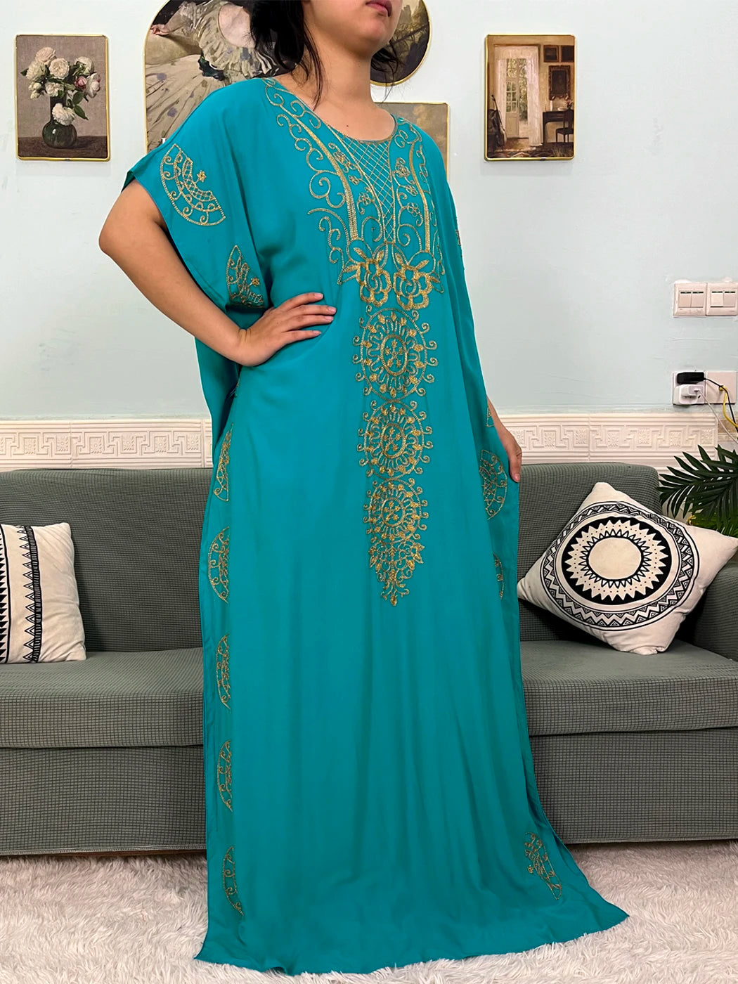 Muslim Pure Abayas For Women Dubai Islam Cotton Solid Color Loose Fit Caftan Marocain Femme Robe African Dresses With Headscarf