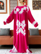 Latest Party Dress Tie-dry Printed Cotton Women Boho Maxi Dress Casual Holiday Fashion Party Dresses Indie Folk African Vestidos