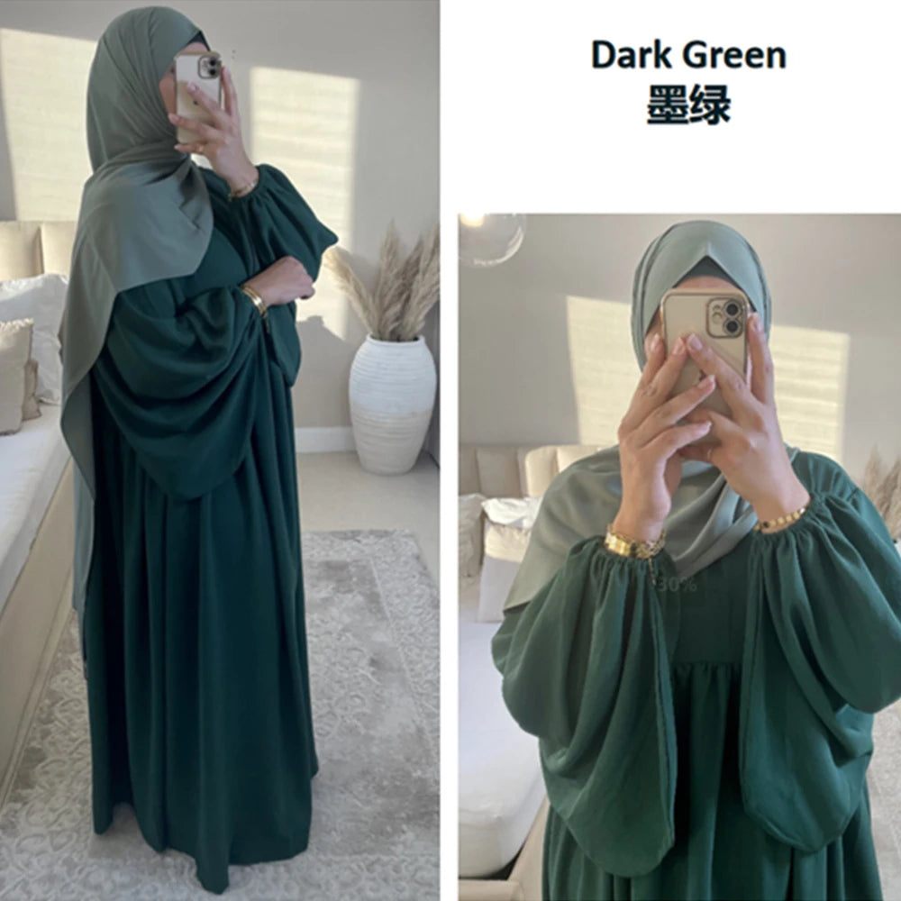 Eid Plain Modest Khimar Abaya Dubai 2024 Muslim Islam Arabic Palestine Abayas For Women Kaftan Dress Caftan Robe Femme Musulmane