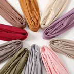 Solid Color Cotton Triangle Scarf Muslim Hijab Shawls Woman Soft Wraps Lady Fashion Causal Turban Islamic Jersey Headband