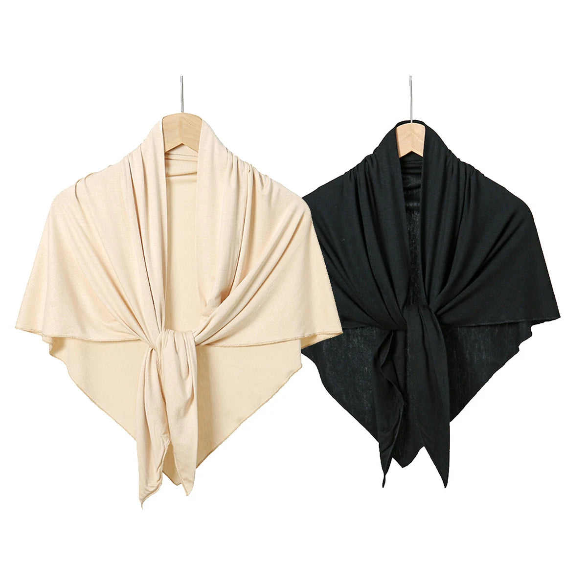 Solid Color Cotton Triangle Scarf Muslim Hijab Shawls Woman Soft Wraps Lady Fashion Causal Turban Islamic Jersey Headband