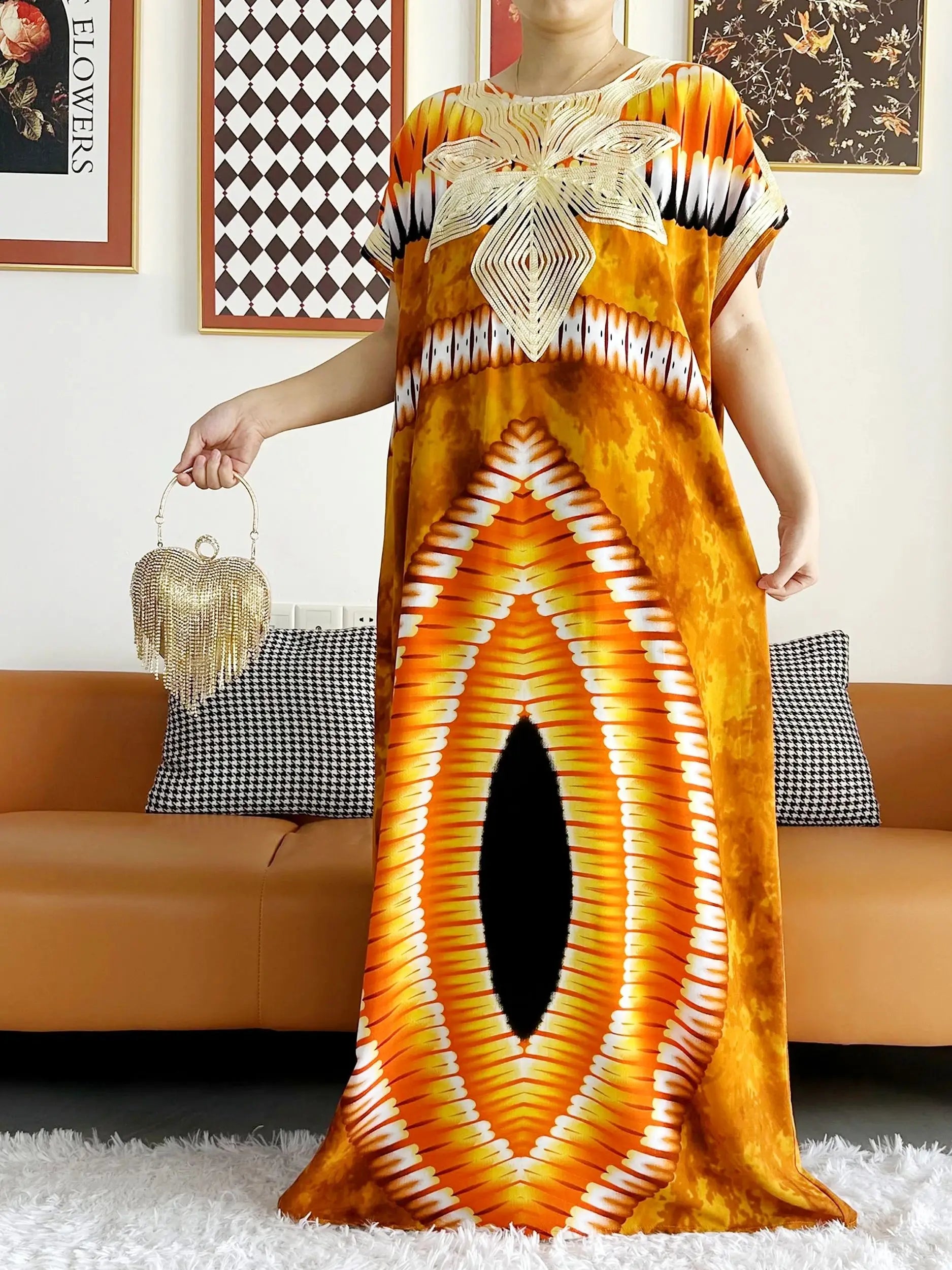 High Grade Design Dubai Women Abaya Long Sleeve Autumn  Dress Cotton With Big Scarf Boubou Maxi Islam Women Dress African Abaya