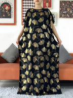 2024 Party Abaya Dress With Big Scarf Dubai Turkey Kaftan Muslim Loose  Abaya Women African Casual Maxi  Gold Stamping  Robe