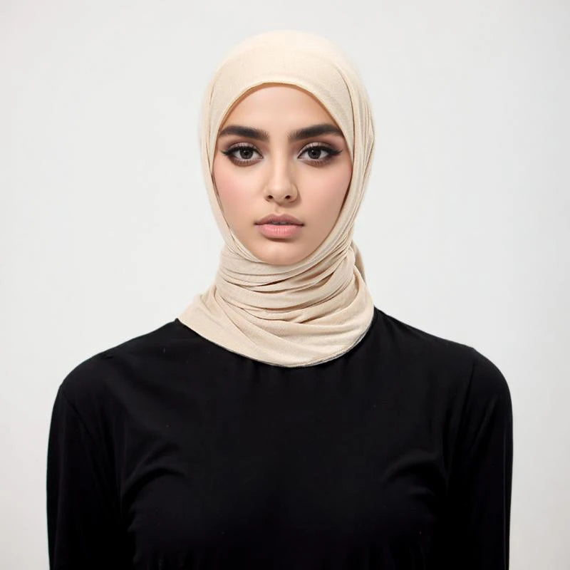 Solid Color Cotton Triangle Scarf Muslim Hijab Shawls Woman Soft Wraps Lady Fashion Causal Turban Islamic Jersey Headband