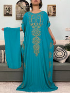 Muslim Pure Abayas For Women Dubai Islam Cotton Solid Color Loose Fit Caftan Marocain Femme Robe African Dresses With Headscarf