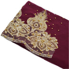 Muslim Chiffon Hijabs Scarf Turban Gold Glitters Beads Hijab for Woman Ramadan Foulard Musulmane Pour Femme Long Headscarf