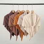 Solid Color Cotton Triangle Scarf Muslim Hijab Shawls Woman Soft Wraps Lady Fashion Causal Turban Islamic Jersey Headband