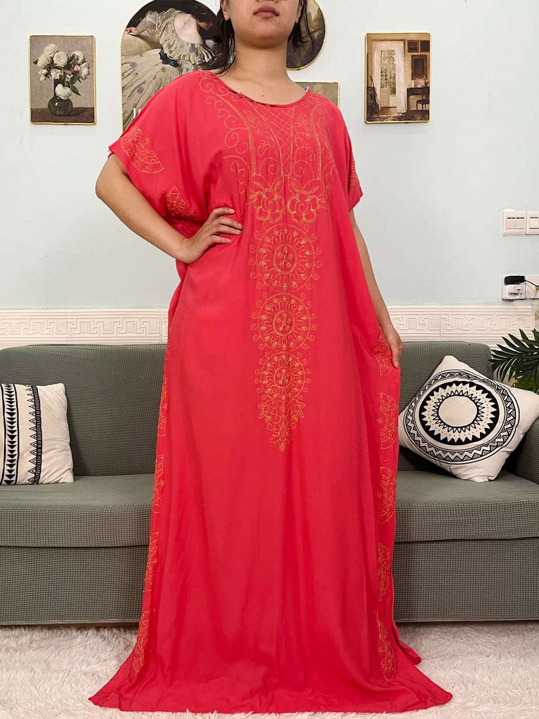 Muslim Pure Abayas For Women Dubai Islam Cotton Solid Color Loose Fit Caftan Marocain Femme Robe African Dresses With Headscarf