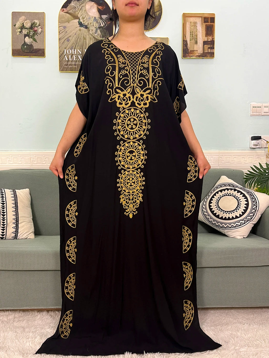 Muslim Pure Abayas For Women Dubai Islam Cotton Solid Color Loose Fit Caftan Marocain Femme Robe African Dresses With Headscarf