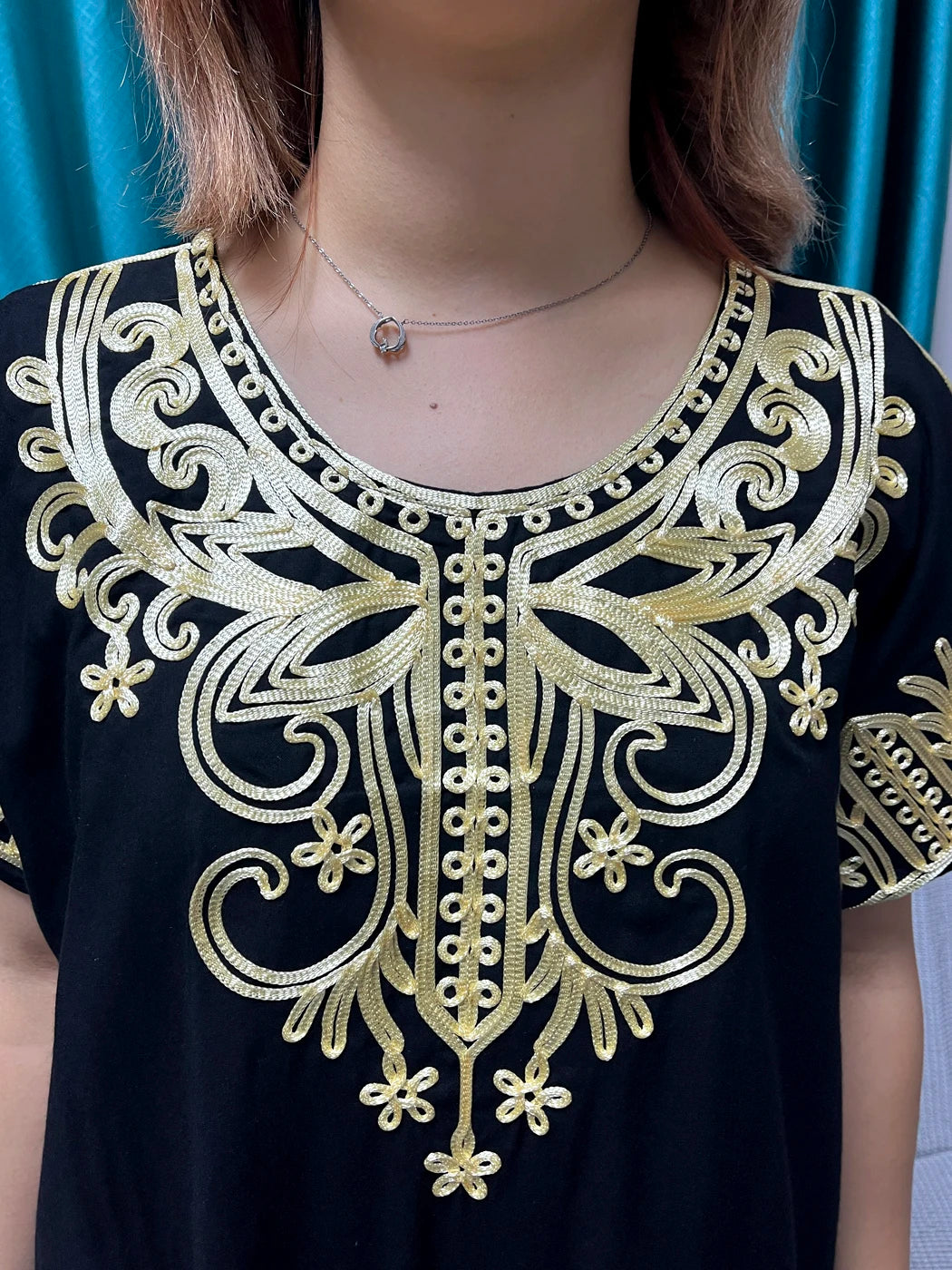 Abayas For Women Black Appliques Cotton Loose Fit Femme Robe Muslim Kaftan African Islam Nigeria Traditional Dresses With Turban