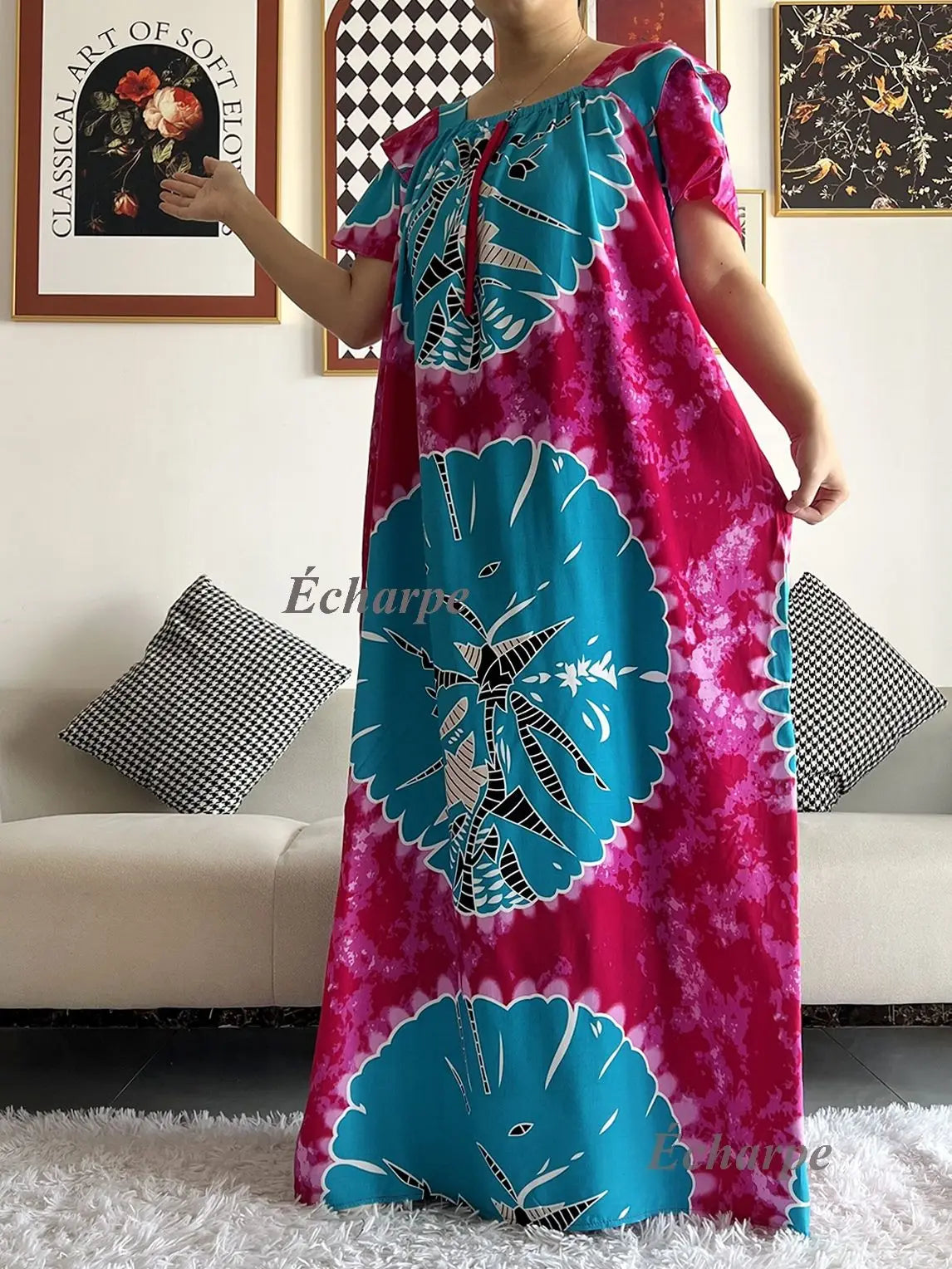 High Grade Design Dubai Women Abaya Long Sleeve Autumn  Dress Cotton With Big Scarf Boubou Maxi Islam Women Dress African Abaya