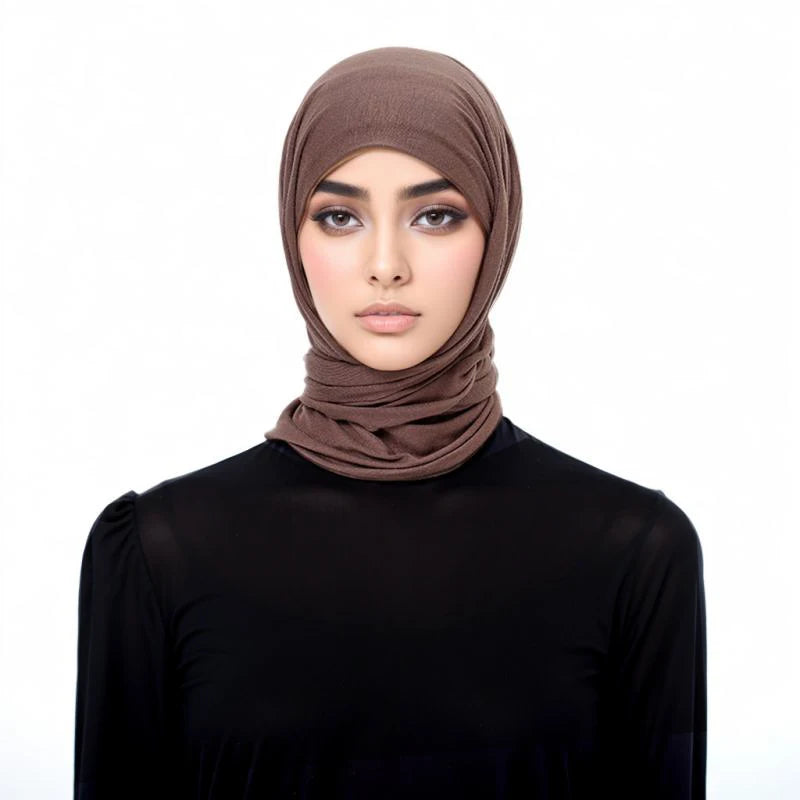 Solid Color Cotton Triangle Scarf Muslim Hijab Shawls Woman Soft Wraps Lady Fashion Causal Turban Islamic Jersey Headband