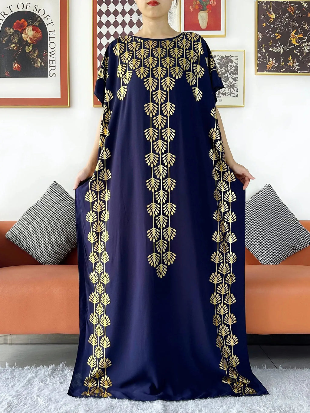 2024 Party Abaya Dress With Big Scarf Dubai Turkey Kaftan Muslim Loose  Abaya Women African Casual Maxi  Gold Stamping  Robe