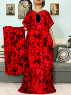 2024 Muslim Cotton Abayas For Women Appliques Printed Caftan Marocaine Femme Robe Boubou African Islam Dresses With Headscarf