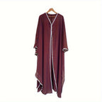 Middle-East Ethnic Clothing Full Sleeve Loose Abaya Muslim Women Abayas Casual Solid Kaftans Jilbabs Islamic Maxi Dresses