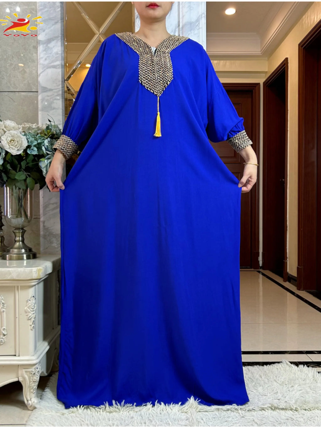 2025New Muslim Women Long Sleeve Autumn  Dress Cotton With Big Scarf Boubou Maxi Islam Women Dress African Abaya