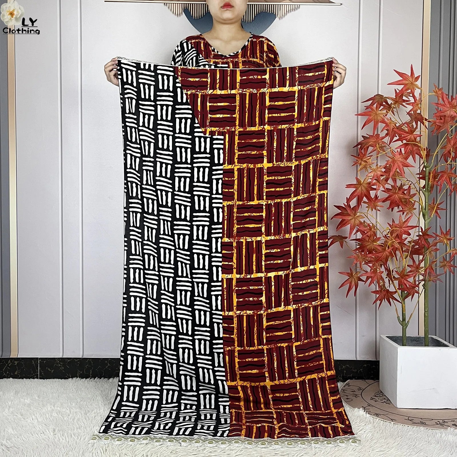 Summer Dubai Fashion Lady Clothing Soft Cotton Tie-dyed Loose Maxi Islam Women Short Sleeve African Abaya Dress With Big Scarf