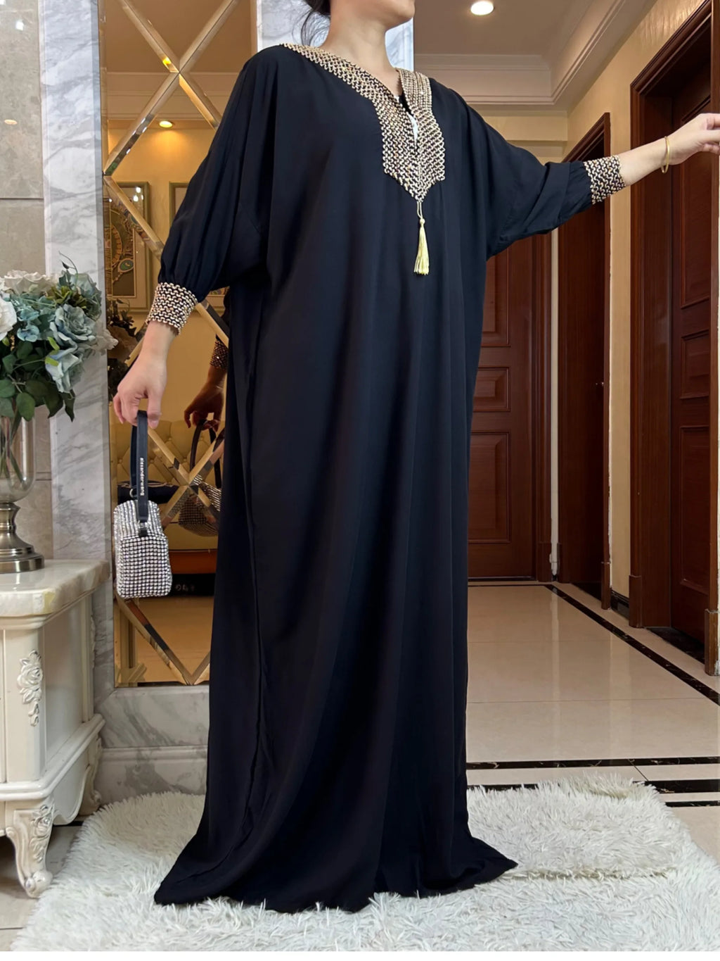 2025New Muslim Women Long Sleeve Autumn  Dress Cotton With Big Scarf Boubou Maxi Islam Women Dress African Abaya
