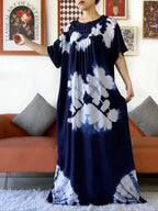 Latest Party Dress Tie-dry Printed Cotton Women Boho Maxi Dress Casual Holiday Fashion Party Dresses Indie Folk African Vestidos