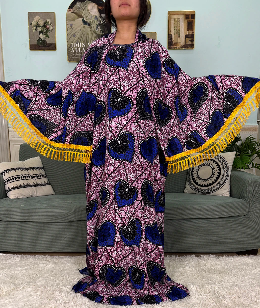 Abayas For Women 2025 Printed Cotton Soft Loose Fit Femme Robe African Islam Nigeria Dresses With 160x80 Tassels Shawl Sacrf