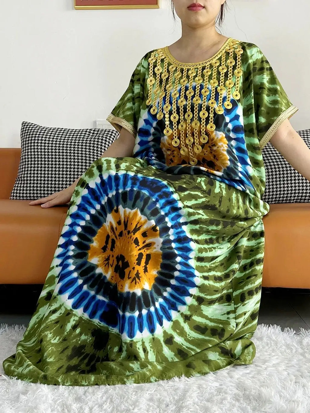 New Style African Summer Short Sleeve Dashiki Dresses Flora Loose Boubou Maxi Islam Women Casual Dress African Abaya Clothes