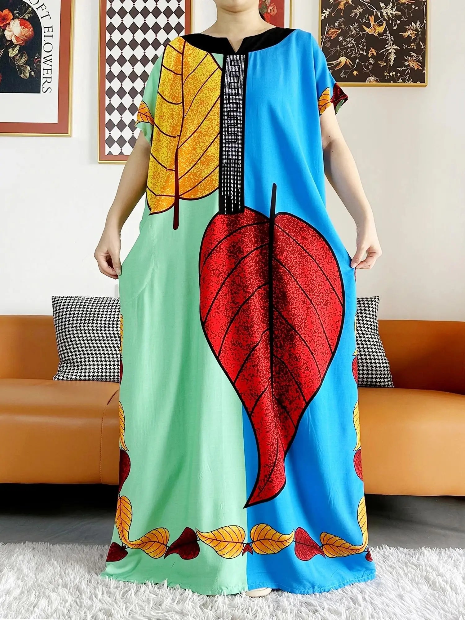 High Grade Design Dubai Women Abaya Long Sleeve Autumn  Dress Cotton With Big Scarf Boubou Maxi Islam Women Dress African Abaya