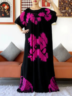 Latest Party Dress Tie-dry Printed Cotton Women Boho Maxi Dress Casual Holiday Fashion Party Dresses Indie Folk African Vestidos