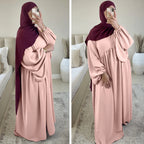 Eid Plain Modest Khimar Abaya Dubai 2024 Muslim Islam Arabic Palestine Abayas For Women Kaftan Dress Caftan Robe Femme Musulmane