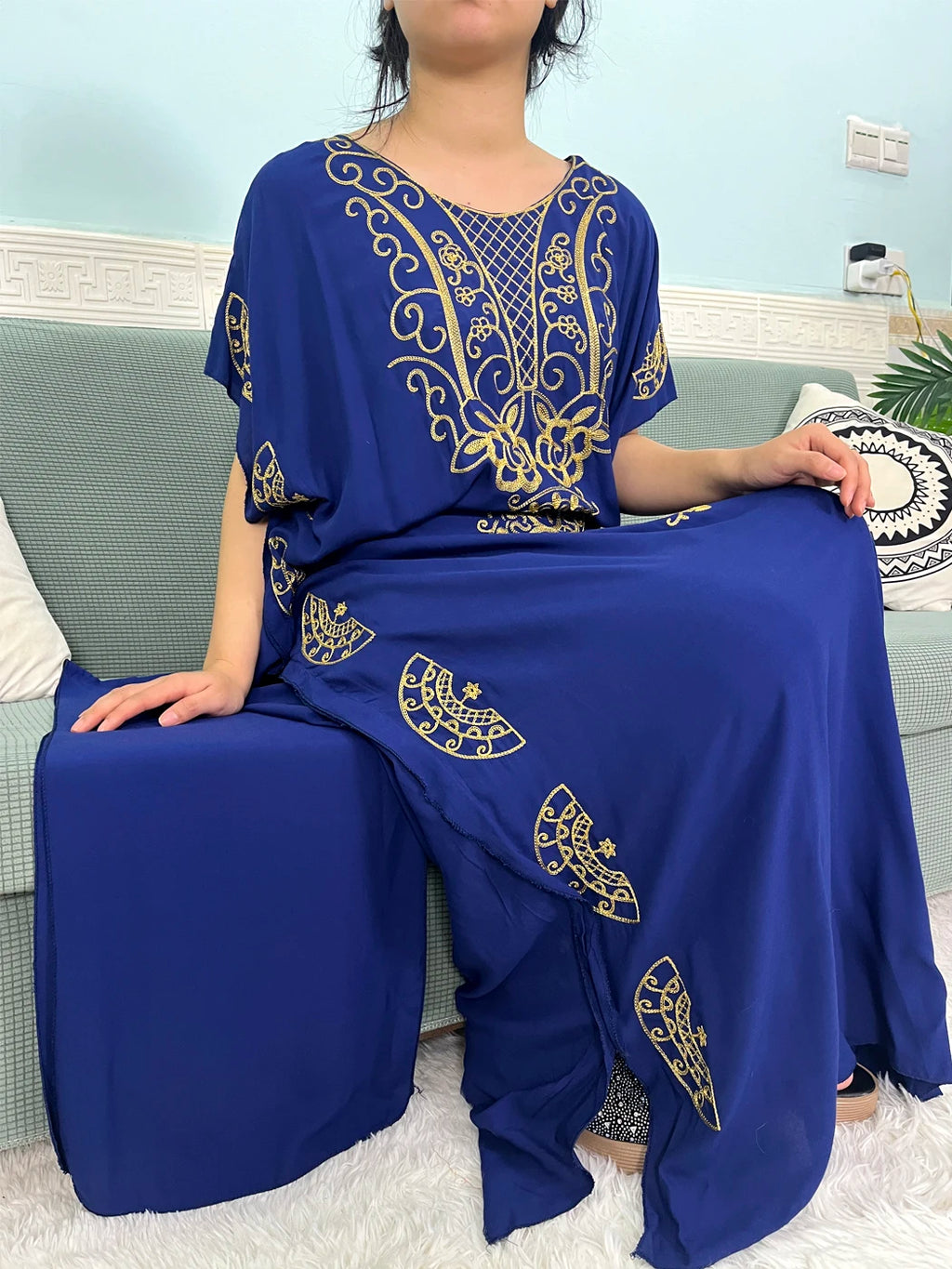 Muslim Pure Abayas For Women Dubai Islam Cotton Solid Color Loose Fit Caftan Marocain Femme Robe African Dresses With Headscarf