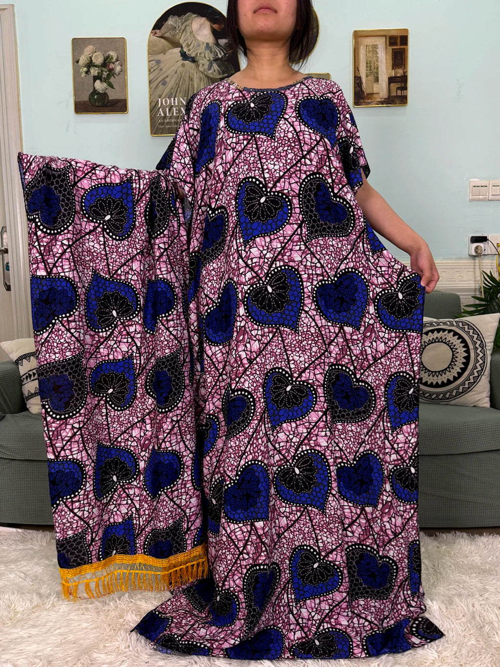 Abayas For Women 2025 Printed Cotton Soft Loose Fit Femme Robe African Islam Nigeria Dresses With 160x80 Tassels Shawl Sacrf