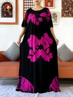 Latest Party Dress Tie-dry Printed Cotton Women Boho Maxi Dress Casual Holiday Fashion Party Dresses Indie Folk African Vestidos