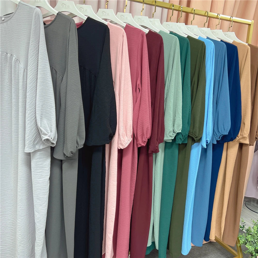 Eid Plain Modest Khimar Abaya Dubai 2024 Muslim Islam Arabic Palestine Abayas For Women Kaftan Dress Caftan Robe Femme Musulmane